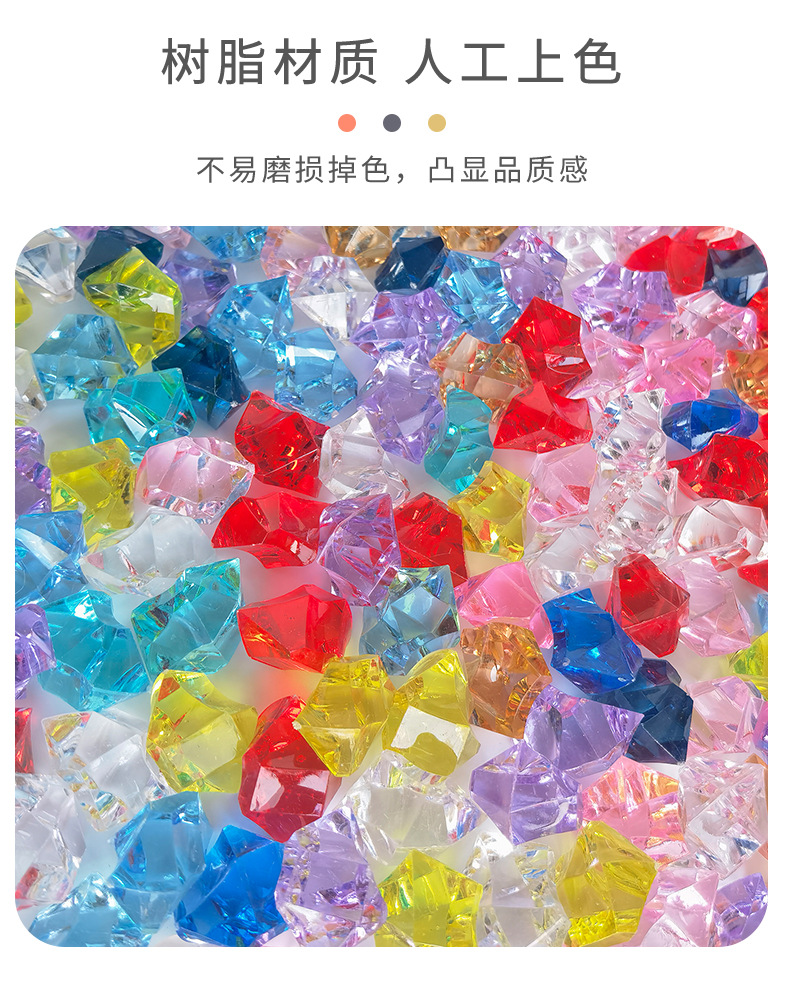 仿真假冰块塑料石透明亚克力水晶石彩色晶瓷画散珠饰品配件装饰材料详情5
