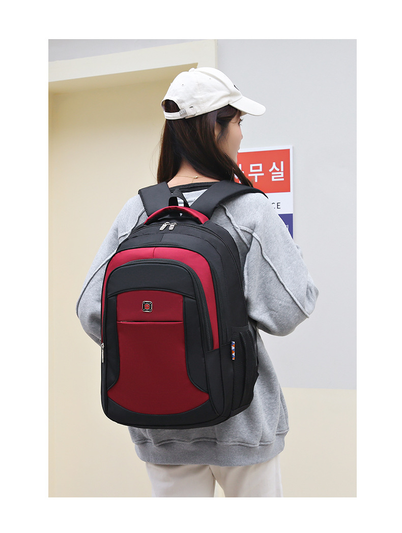 A versatile Oxford cloth student backpack for both men and women, a large-capacity business commuting computer bag for outdoor travel pic 37