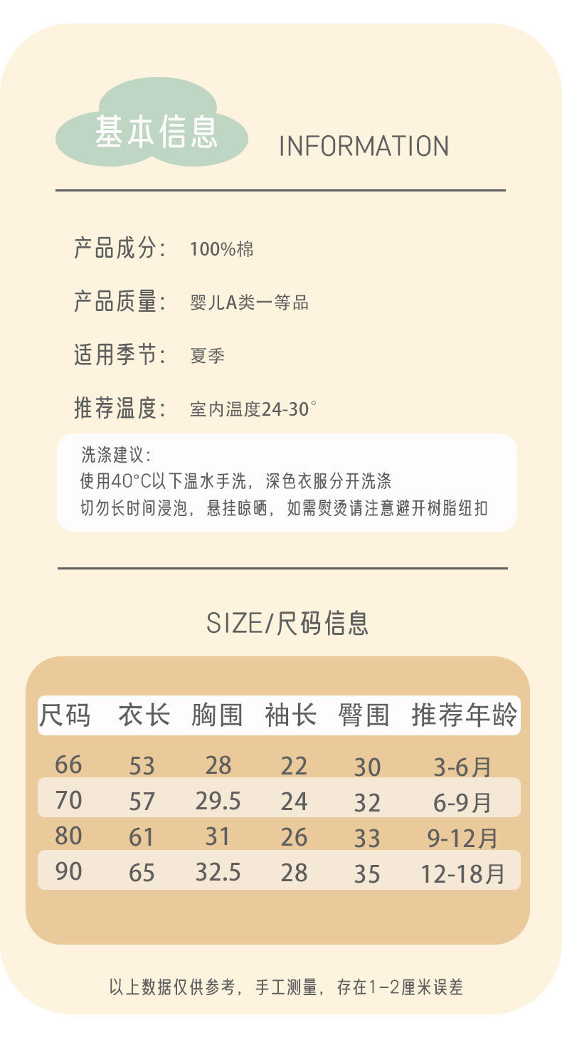 婴儿夏天衣服外穿薄款女宝婴儿连体衣a类夏安阳婴童装空调服睡衣详情5