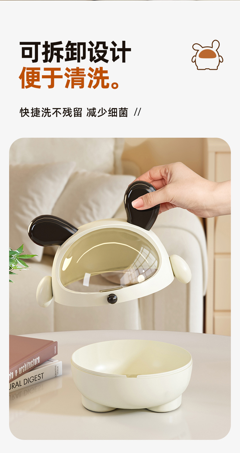 可爱卡通造型桌面垃圾桶带玄关大容量家用追剧桌面丢垃圾收纳盒子详情10