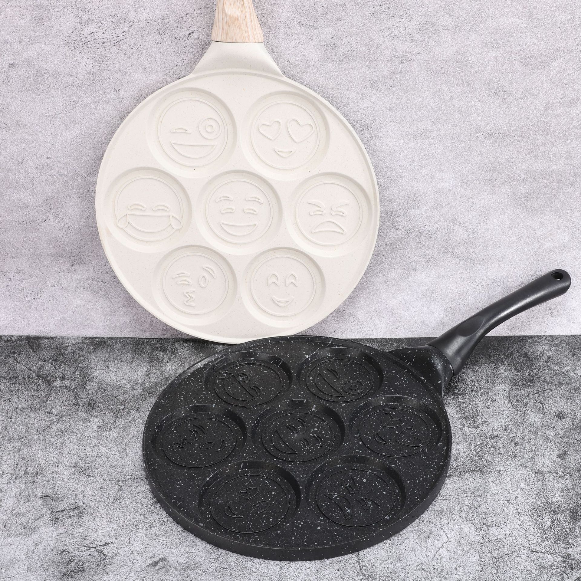 家用制作七孔笑脸松饼煎蛋煎饼麦饭石不沾华夫7孔煎烤不粘锅煎饼详情2