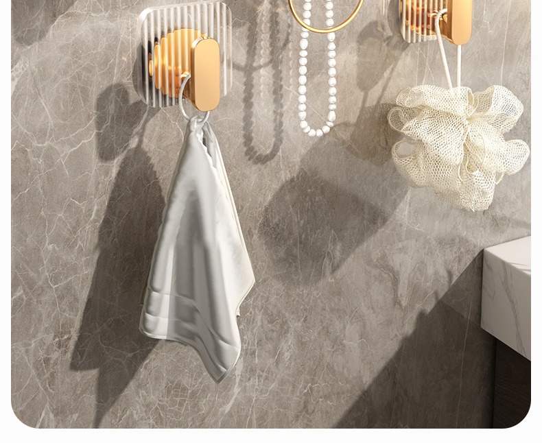 Light luxury, hole-free transparent hook, strong adhesive hanger, wall-mounted, bedroom door behind clothes, no trace hook pic 20
