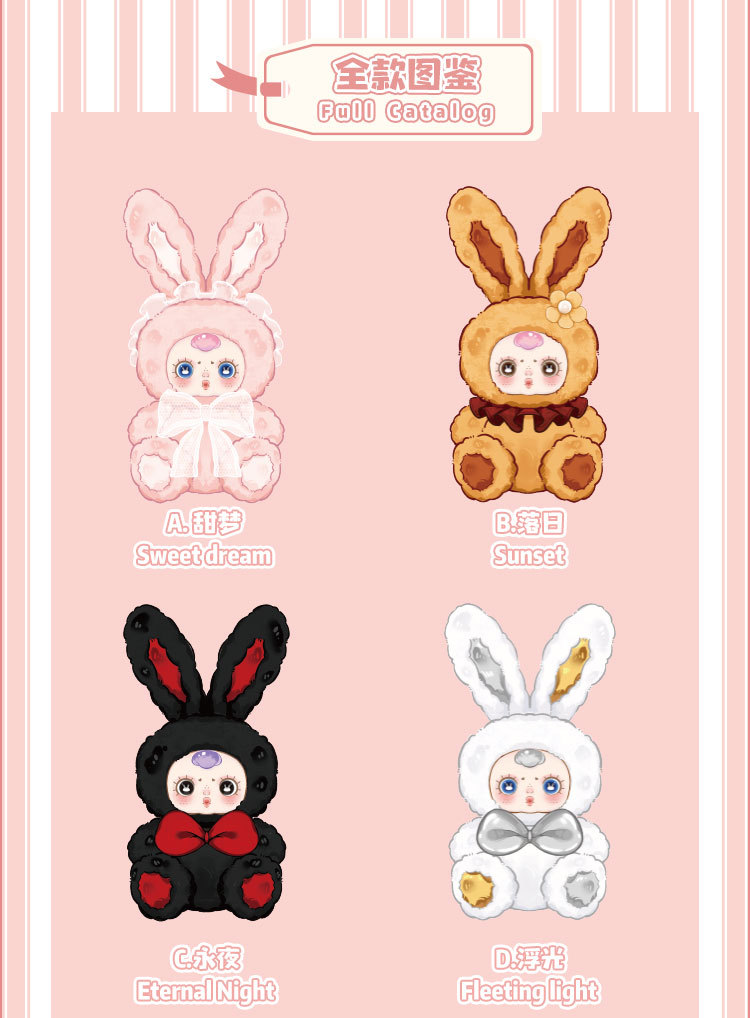 mm milk candy mini Rabbit plush blind box Backpack Pendant Pendant Cartoon cute doll toy gift Blind box wholesale pic 5