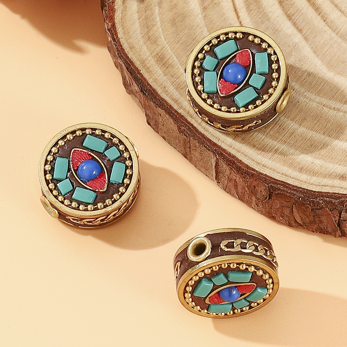 Brass spacer beads, handcrafted Nepalese round cakes, retro wholesale pendants, bracelets, necklaces, clothing, diy accessories pic 4