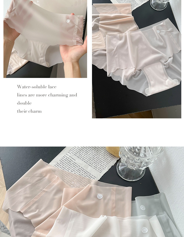 超薄纯色冰丝内裤面膜内裤女中腰夏季透气薄款柔软日系蚕丝裤代发详情12