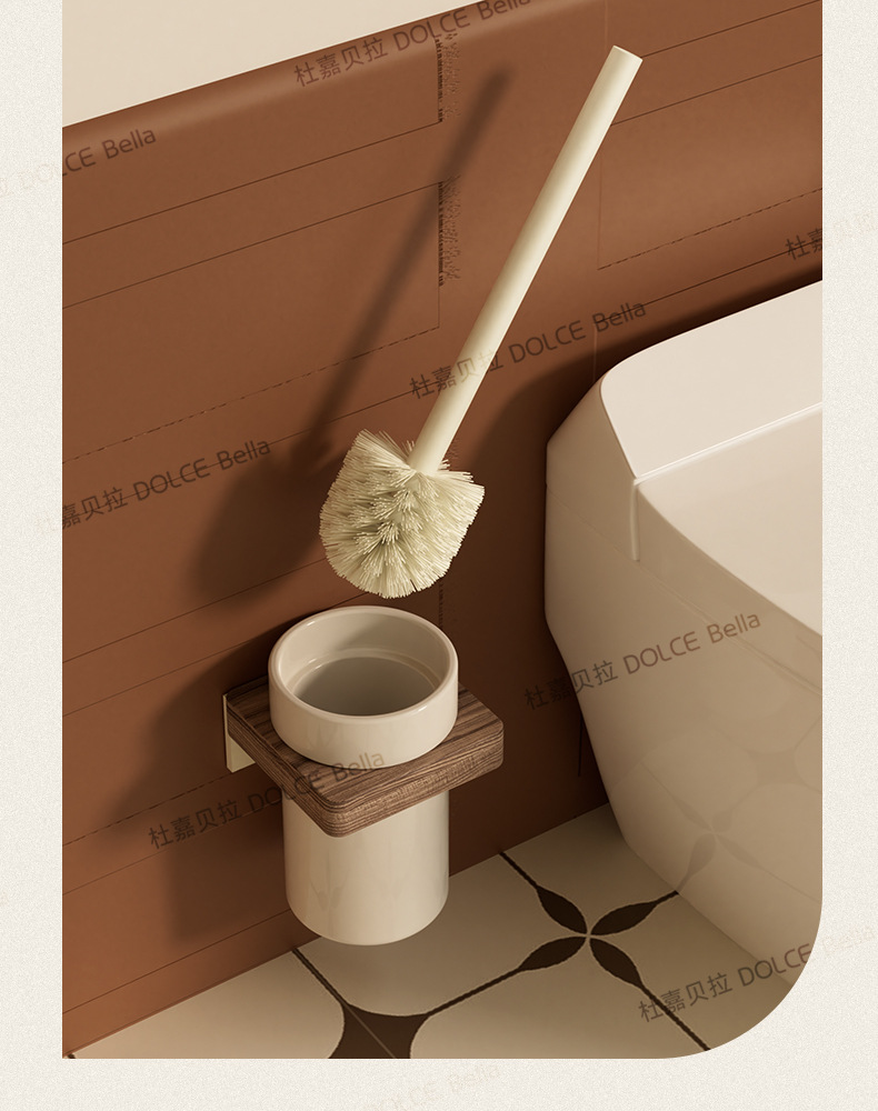 美拉德风黑胡桃木毛巾架卫生间免打孔浴室浴巾置物架高端卫浴架子详情15