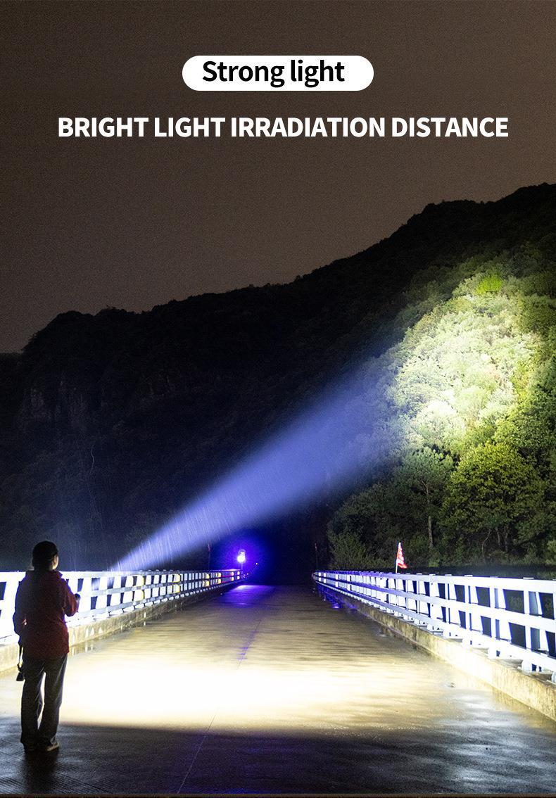 New cross-border high-intensity flashlight usb charging outdoor clear laser flashlight with COB work light pic 20