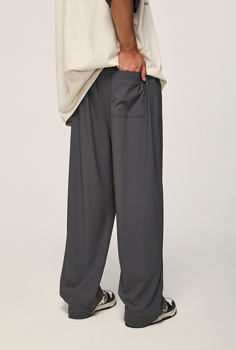 捷展男装|街头格纹速干空调裤2025春夏新品高弹凉感阔腿裤冰丝裤详情31