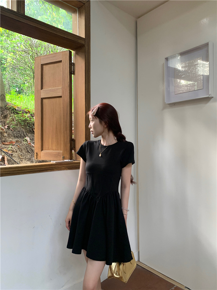 Black dress 2024 new style petite dress for women, design sense slimming, tea break French mini skirt pic 8