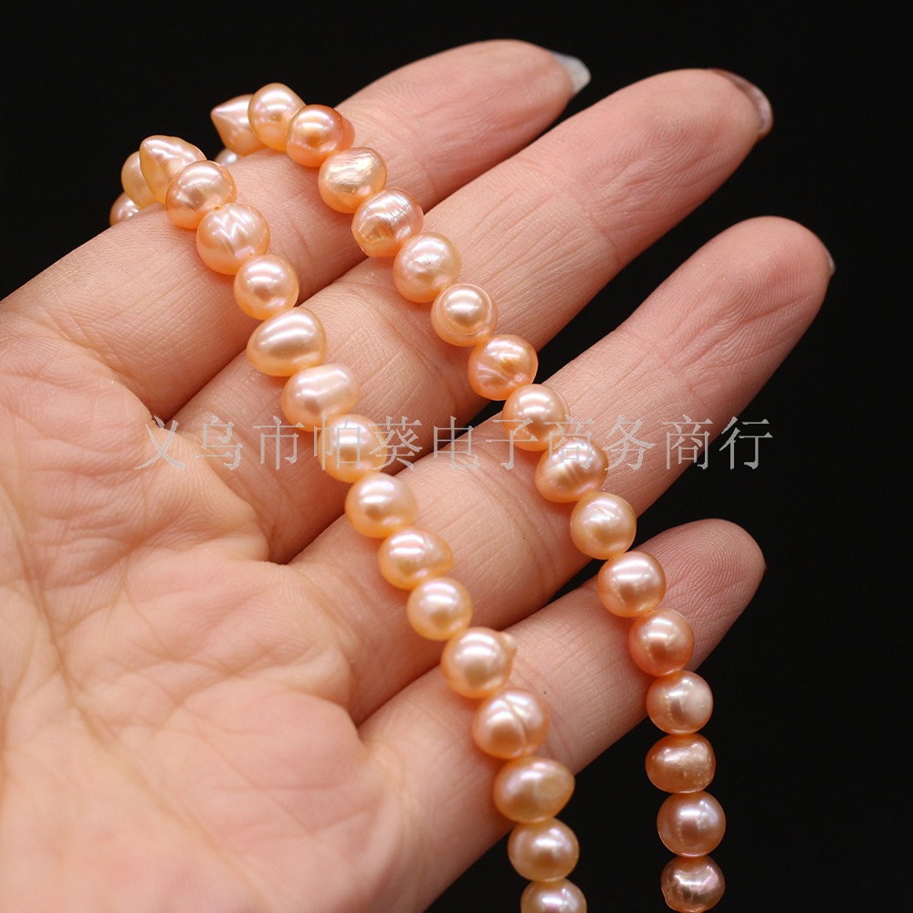 Natural pearl nearly round-shaped beads ADIY jewelry accessories, handcrafted jewelry necklaces, production and wholesale pic 8