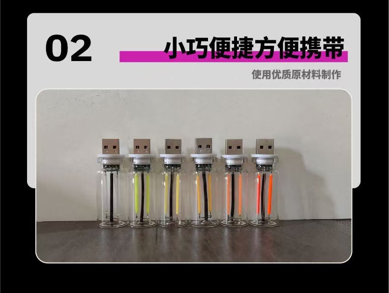 New cross-border USB mini night light, touch bedside car ambient light, ceramic LED glass light pic 4