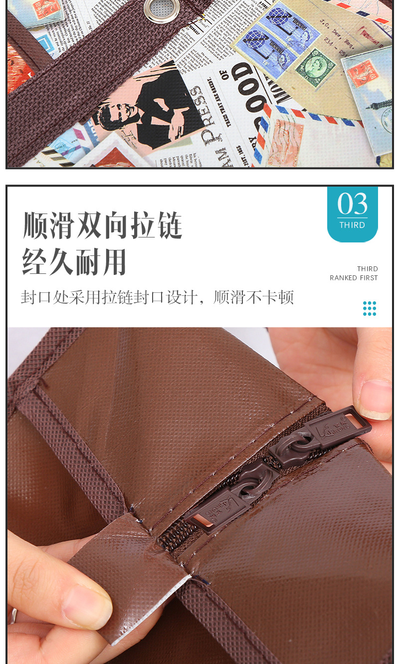 时尚大容量无纺布收纳袋 覆膜横版立体手提购物袋 折叠便携旅行袋 环保耐用无纺布袋 收纳利器详情13