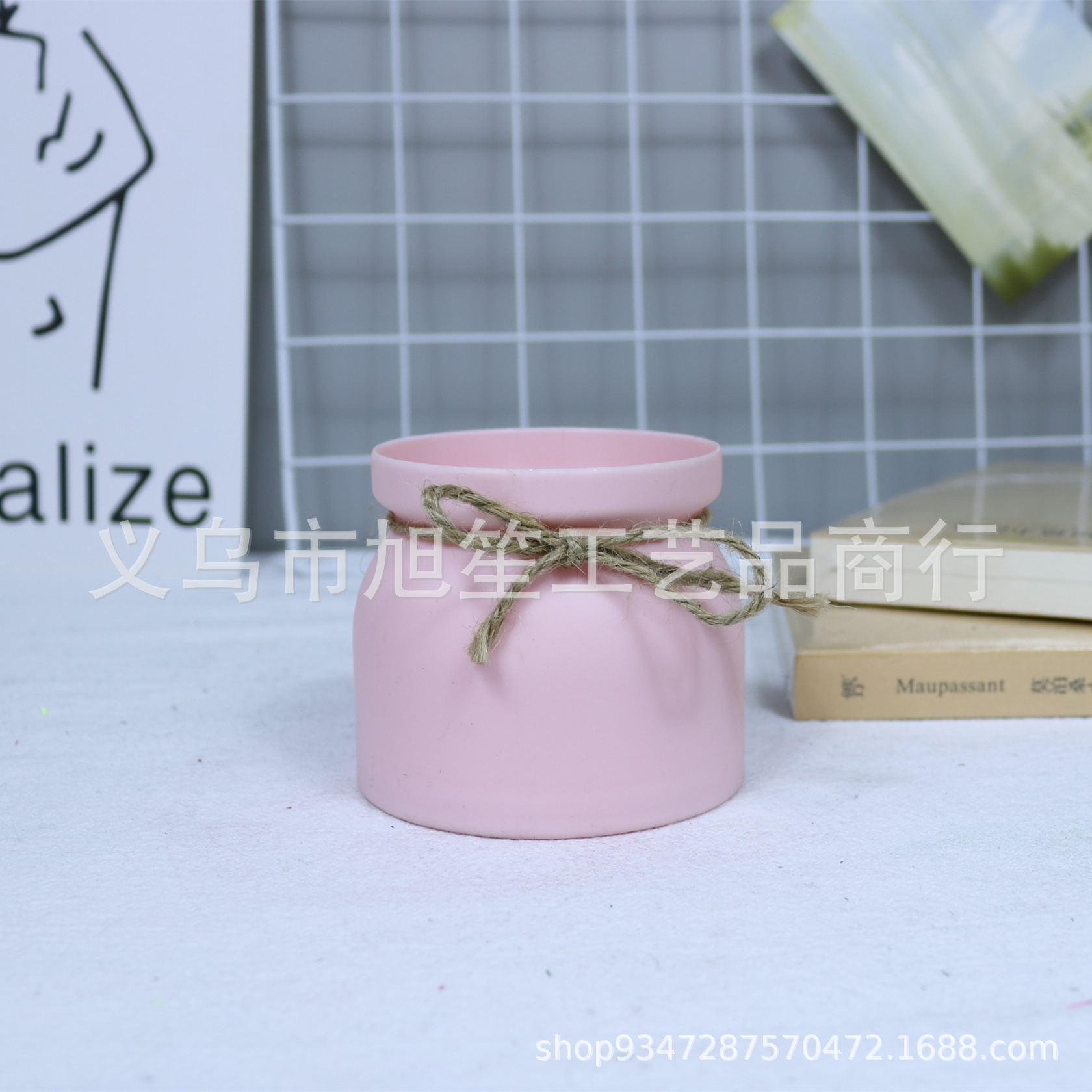 Direct sales and wholesale of macaron small flower POTS, simulated rose decorative lanyards, wedding hotel props and decorations from the manufacturer pic 8