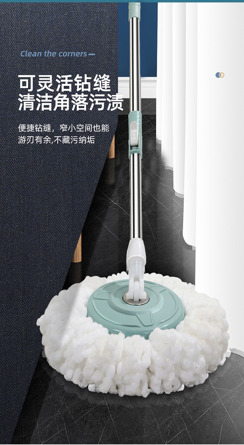 新款双驱动旋转拖把手压式免手洗拖布桶套装自拧水自动甩拖布桶0507详情12