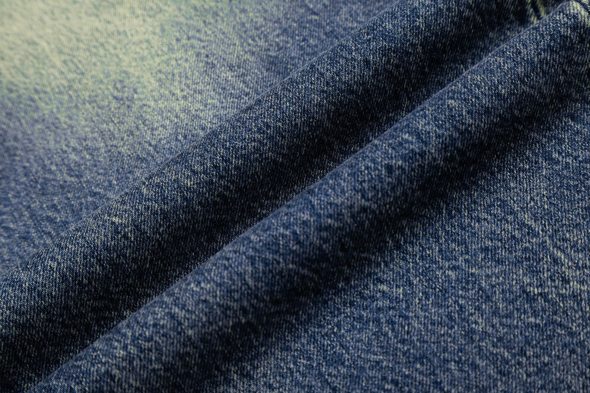 陆晟闪电纹做旧阔腿牛仔裤男女潮流美式复古水洗街头风休闲裤子潮详情16