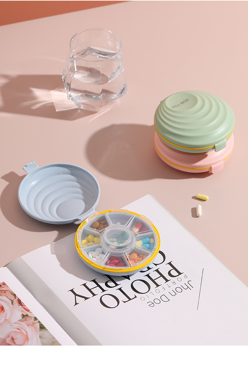 Sealed moisture-proof multi-compartment small medicine box, household mini portable medicine box, pill packaging factory direct supply, cross-border pic 21