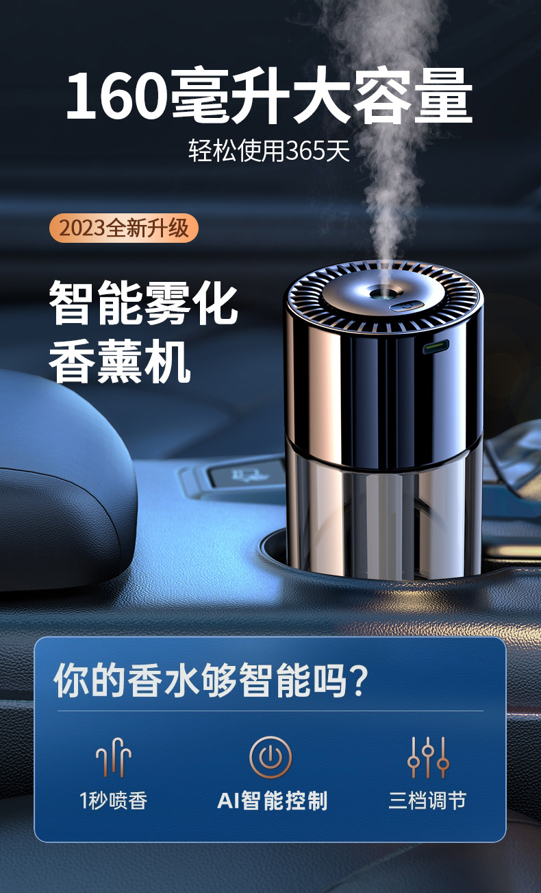 Automatic spray car aroma diffuser, car perfume, high-end intelligent car aroma diffuser for both men and women in the car, deodorizing pic 1