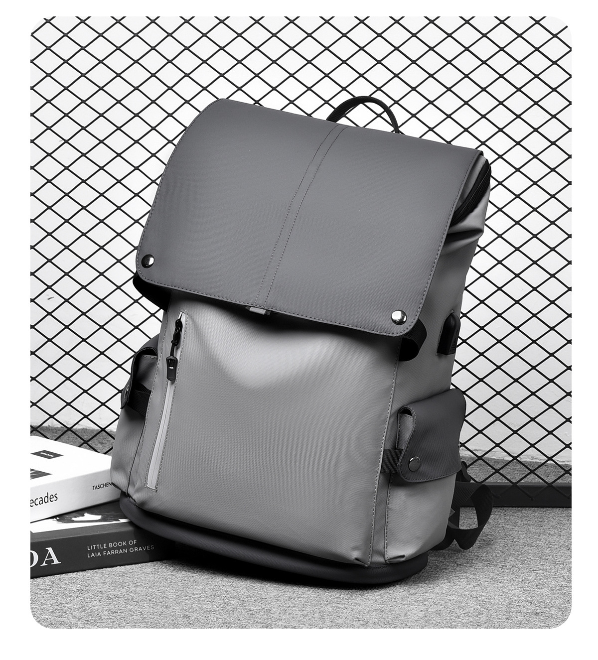 跨境新款轻便双肩背包男士商务休闲电脑包防水旅行包潮学生书包女详情18