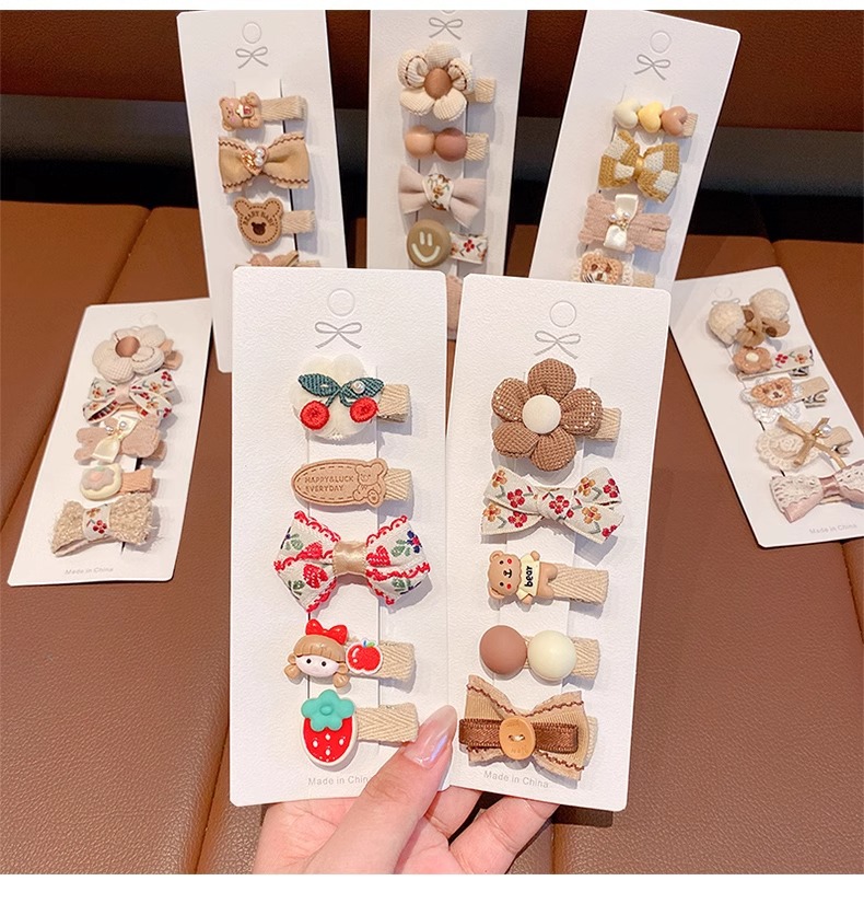 宝宝全包布发夹女童不伤发可爱复古婴儿小夹子儿童花朵发卡头饰详情15