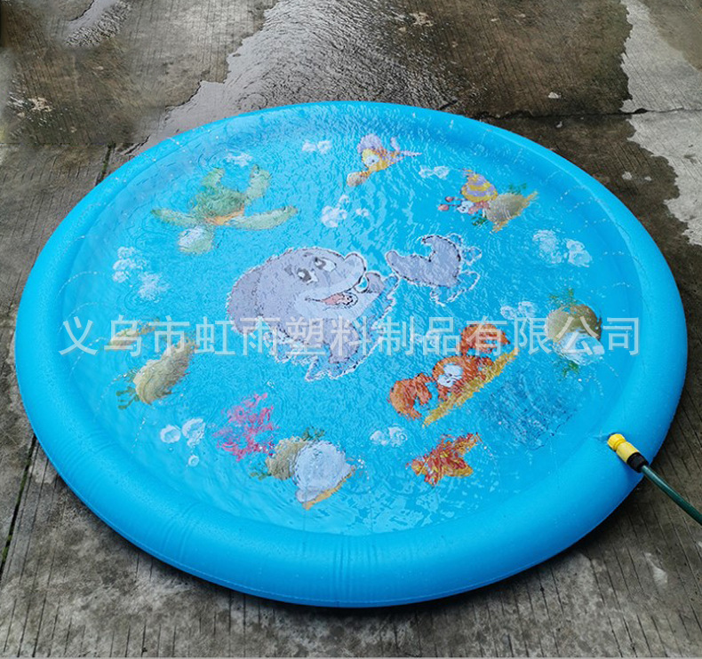 工厂批发零售170CM大白鲨喷水垫儿童户外娱乐戏水池充气海喷水池详情10