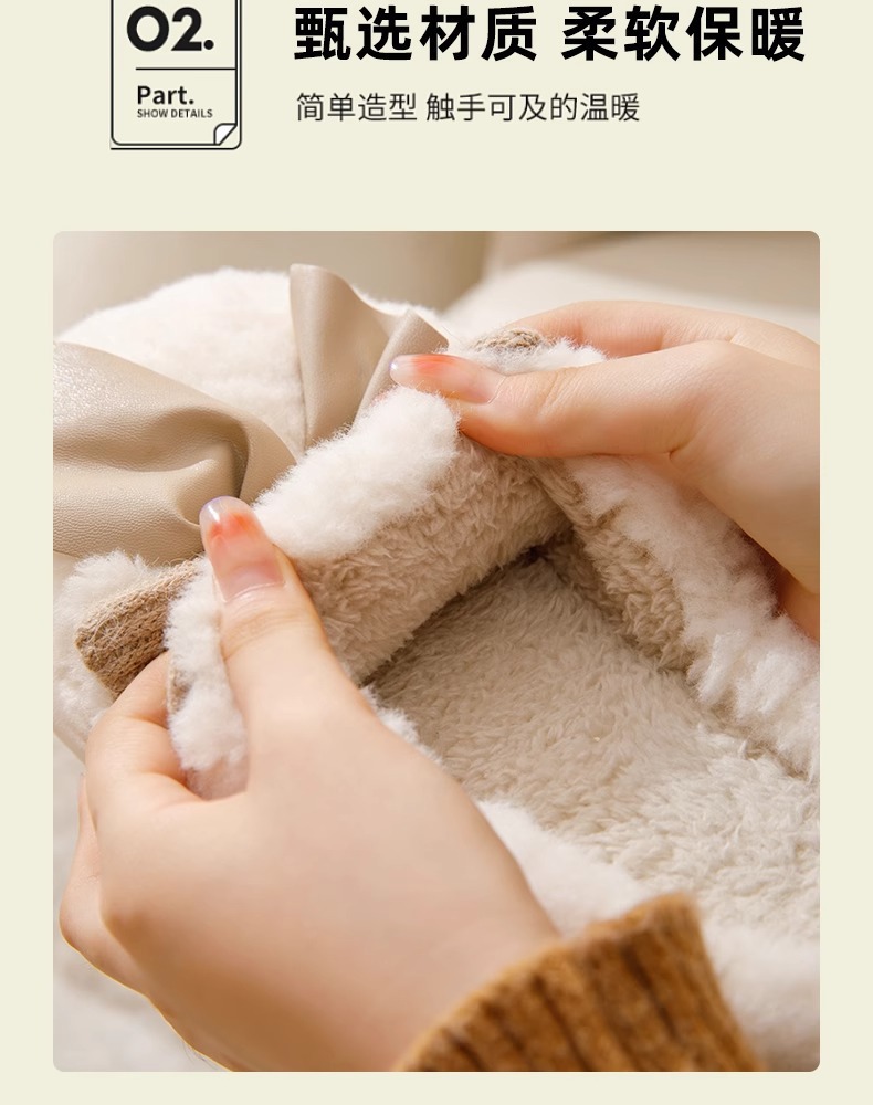 棉拖鞋女士女外穿蝴蝶结拖鞋秋冬季保暖女士厚底防滑居家毛绒拖鞋详情8