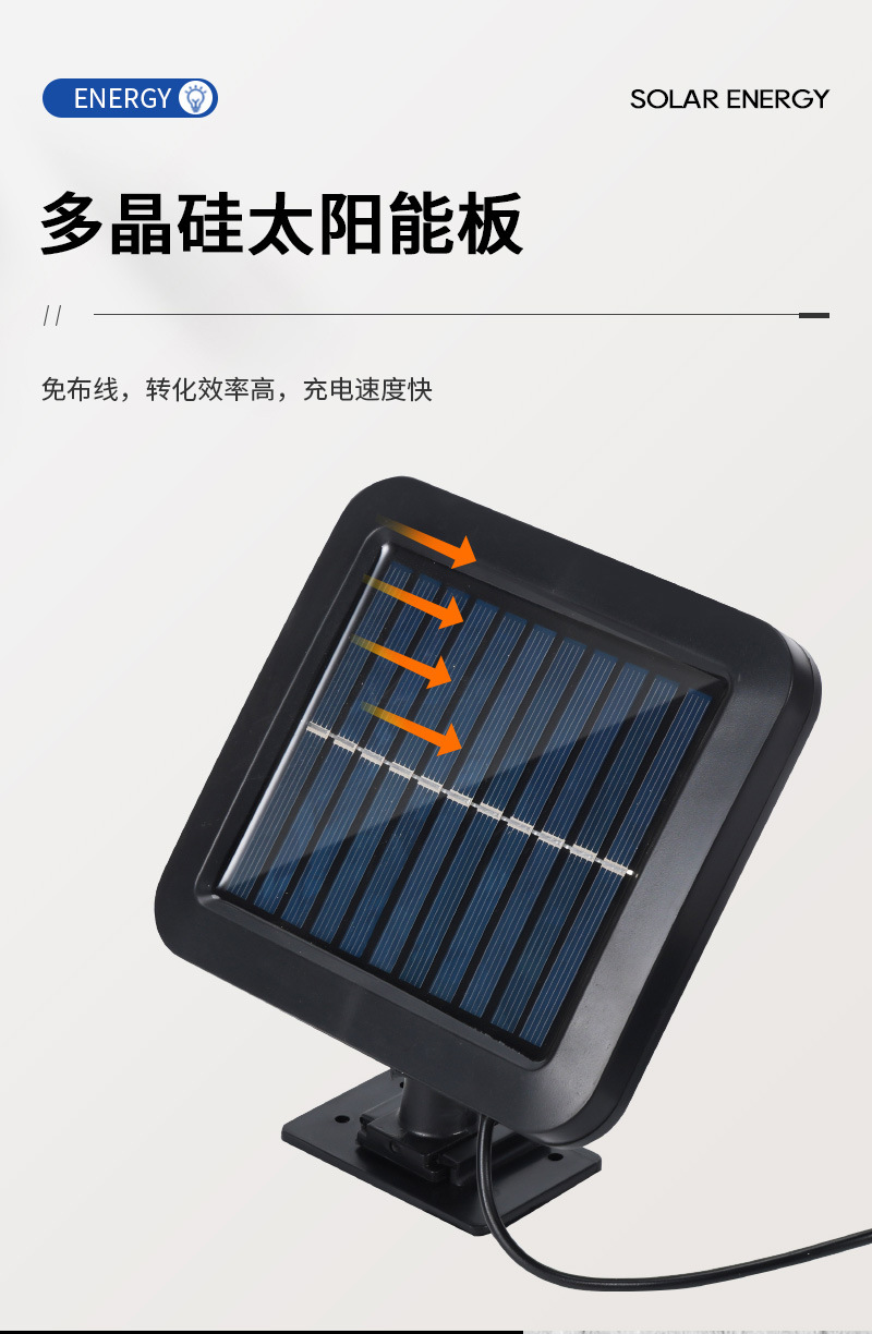 Angled adjustable split-type solar lamp, square solar sensor outdoor courtyard lighting sensor lamp pic 5