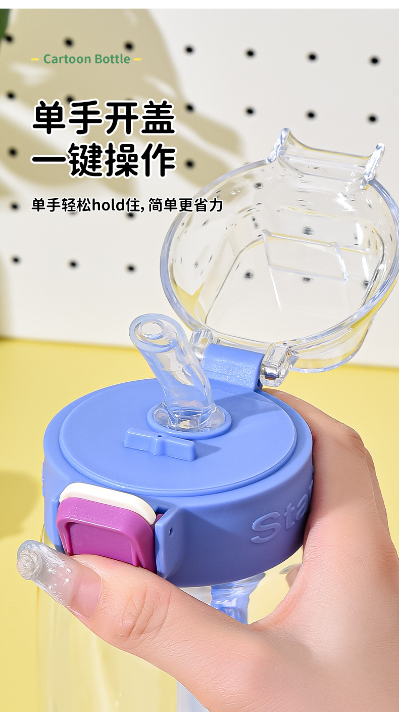 夏天新款儿童吸管杯高颜值女学生塑料水杯耐摔便携耐高温杯子杯子详情3