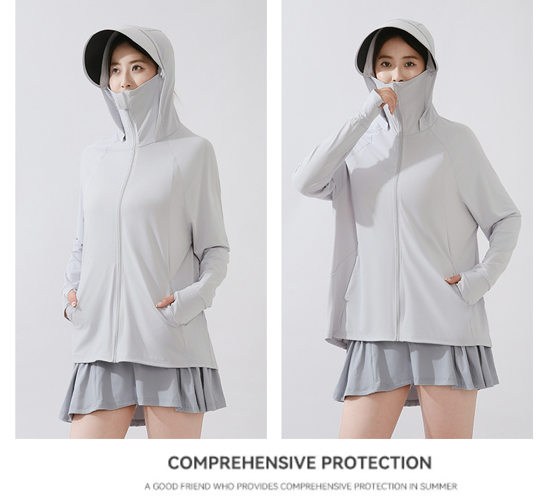 This is the same style of summer outdoor sun-protective clothing for both men and women. It is a loose and large-sized sun-protective garment with ice silk pic 35