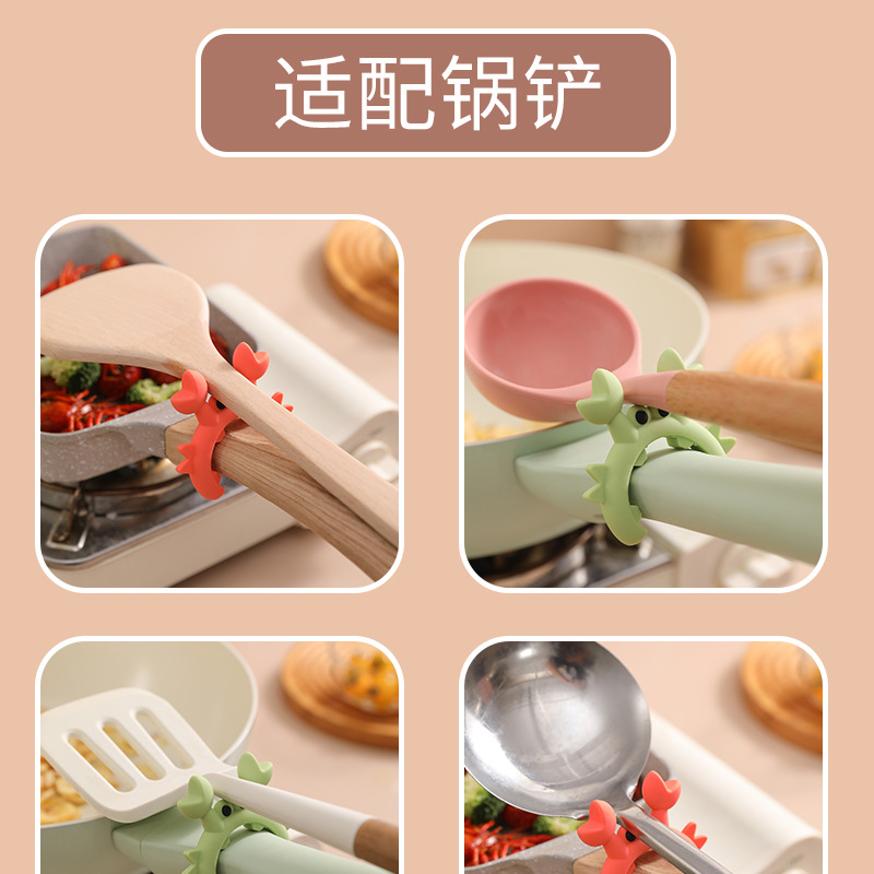 Silicone spatula rack, household kitchen stove, anti-overflow soup spoon and kitchenware placement, spatula guard rack, mobile storage rack pic 6