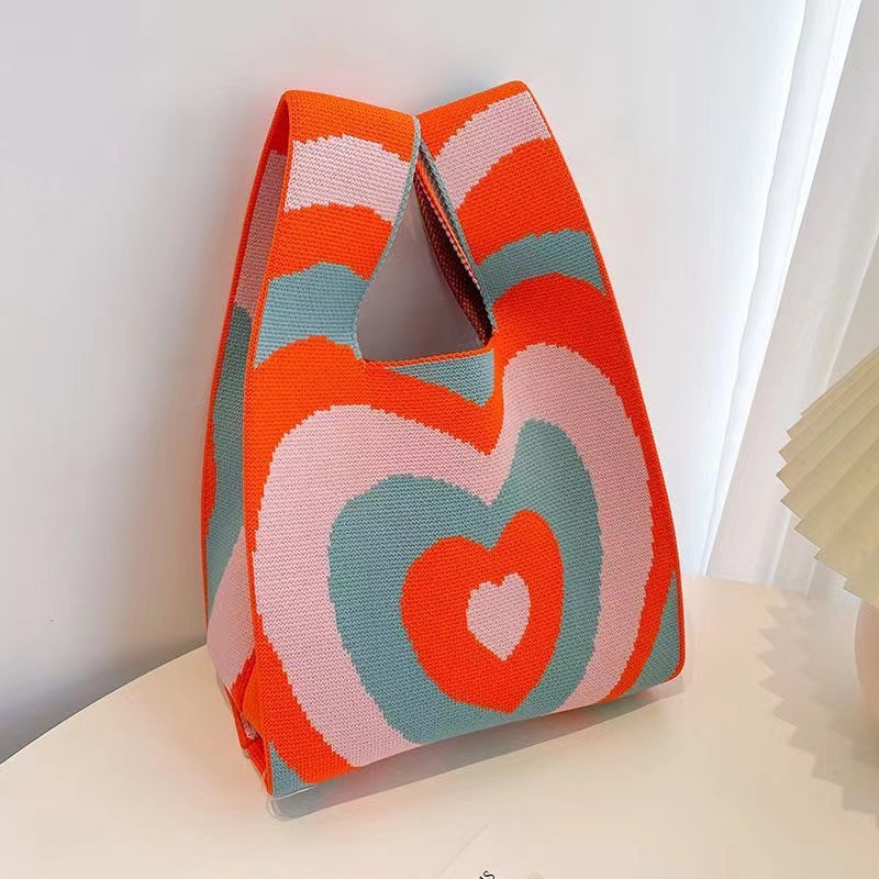 女士针织包多巴胺小包包手机包托特包针织包时尚卡通针织手提袋详情17