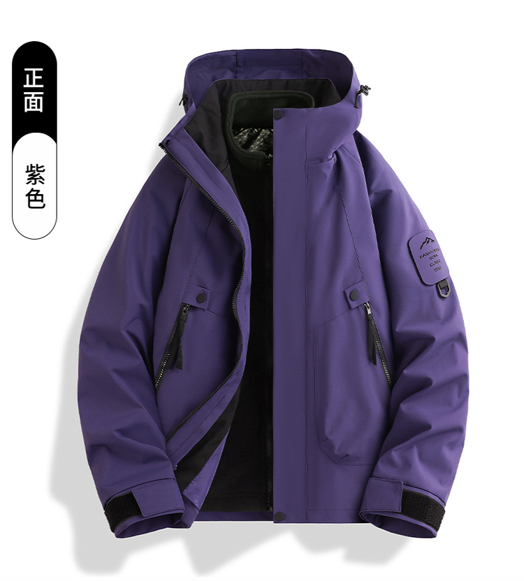 新款冲锋衣女三合一防风防水户外登山服男可拆卸外套团购定制logo详情21