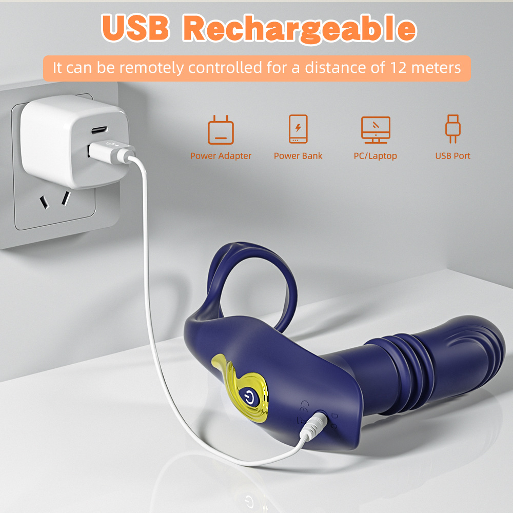 跨境遥控伸缩前列腺锁精环按摩器震动后按摩肛塞自慰器情趣用品详情6