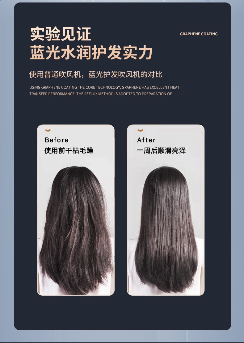 铁锤款吹风机家用大功率蓝光负离子速干电吹风宿舍吹风筒不伤发根详情9