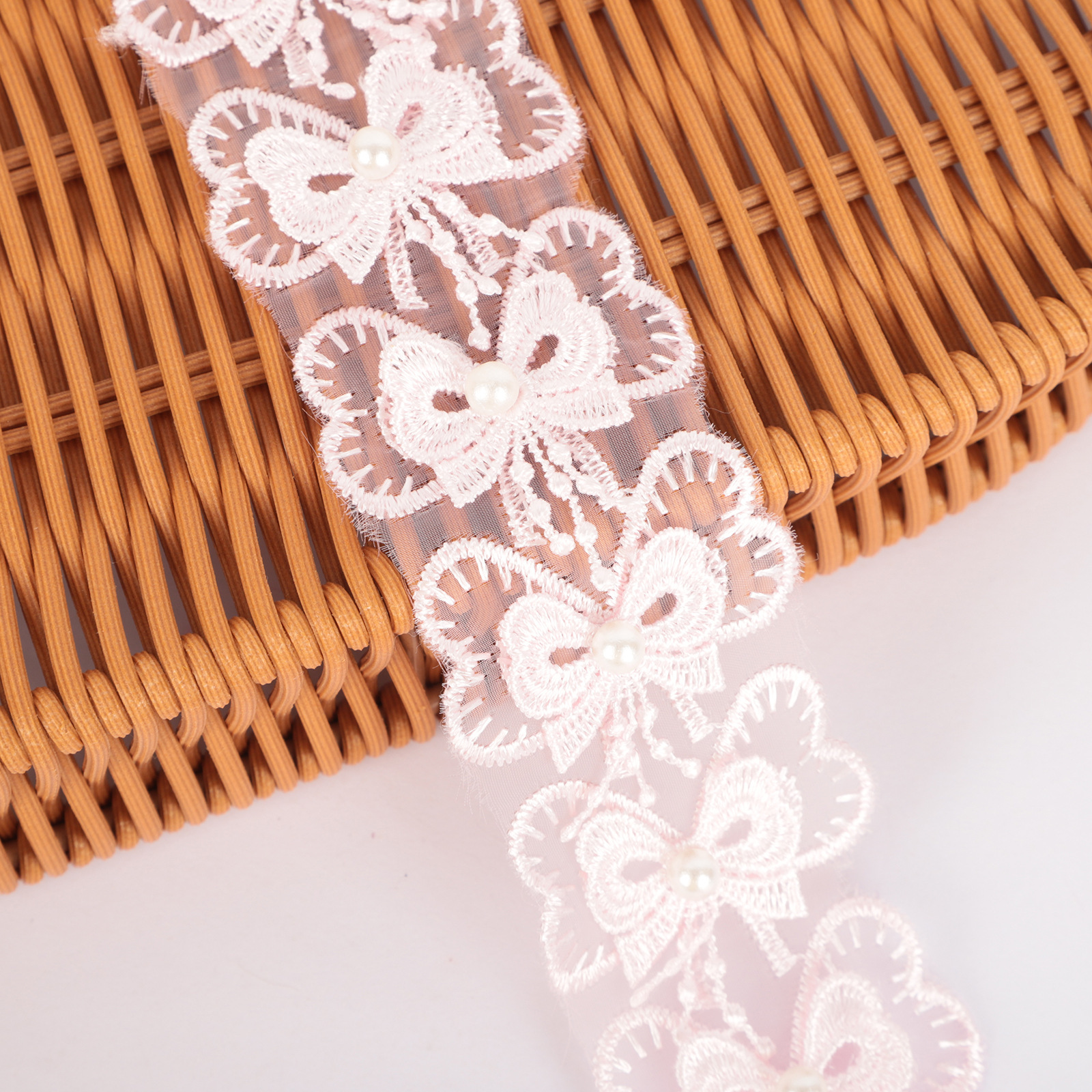 网纱刺绣蝴蝶结服装花边辅料配件立体双层饰品材料手工diy装饰详情7