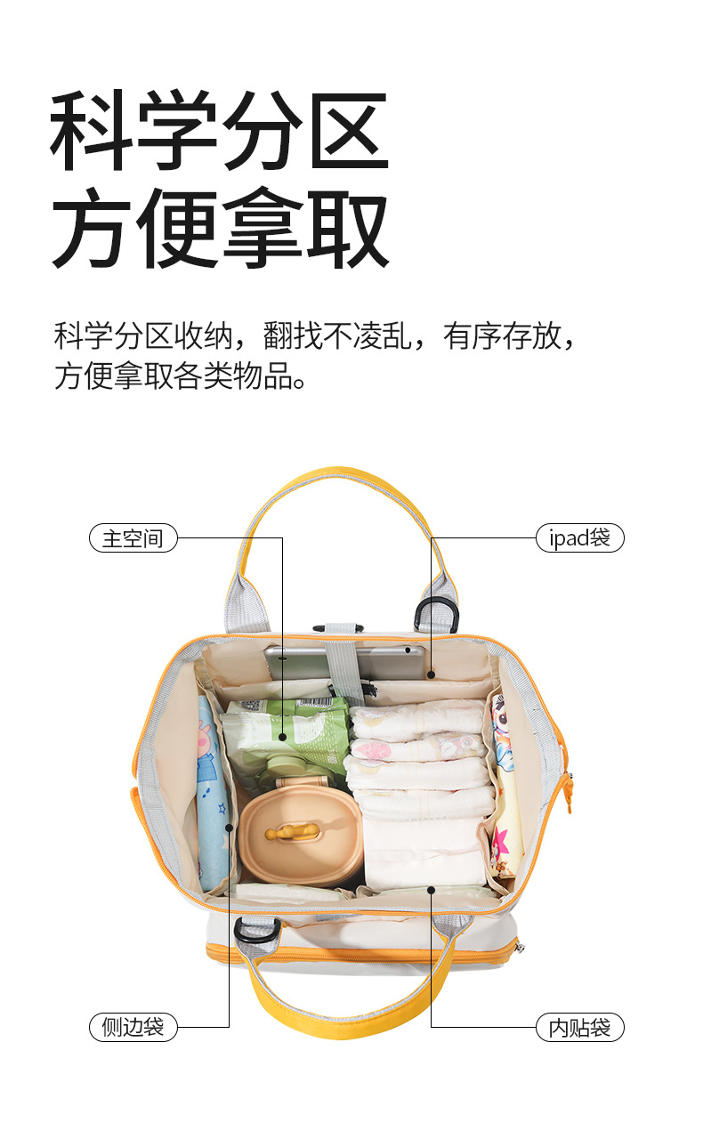新款大容量外出母婴妈咪包女手提马卡龙背包可收纳耐磨奶瓶保温包详情3