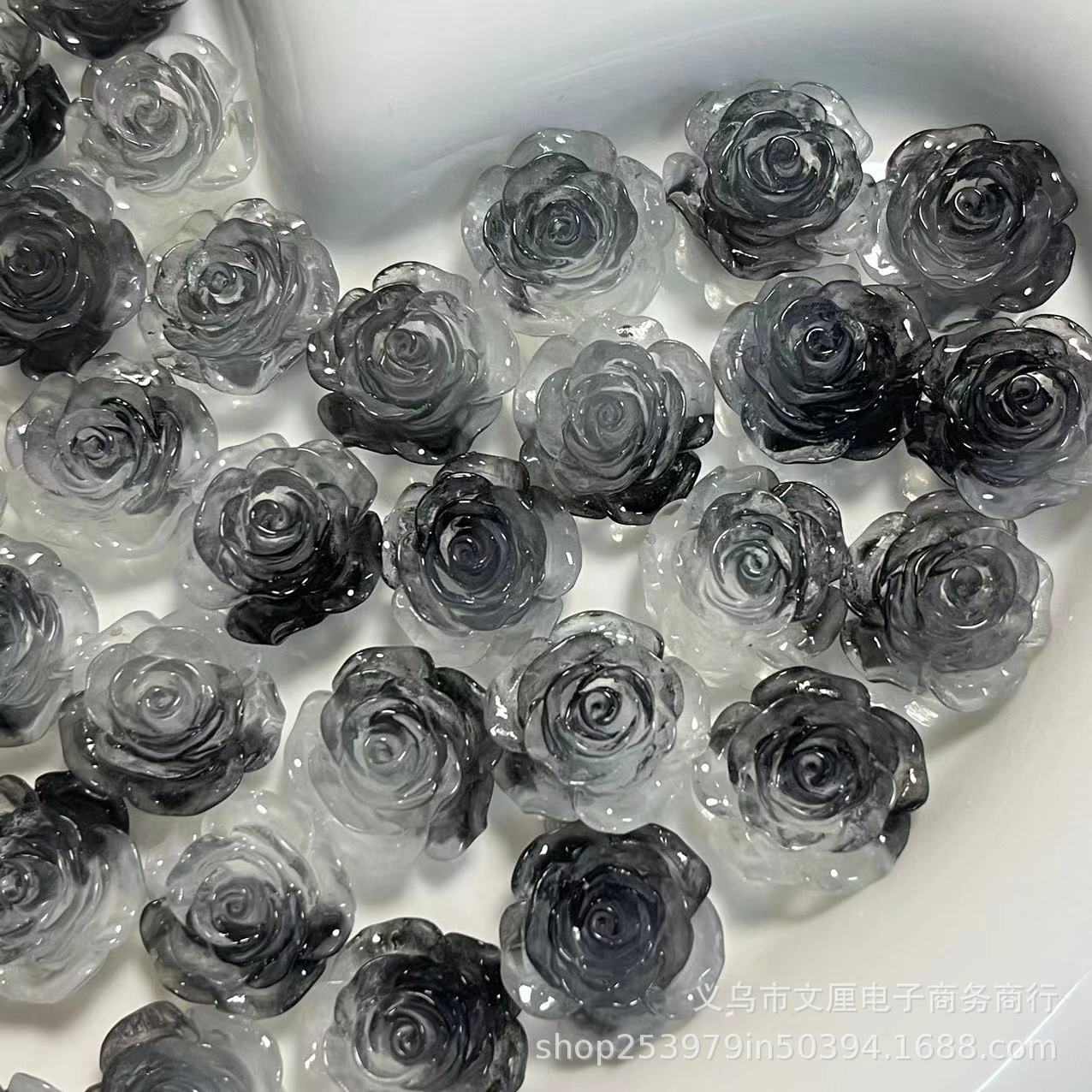New 18MM glow-in-the-dark rose rose handmade store wholesale resin cream gel photo wholesale stud design pic 2