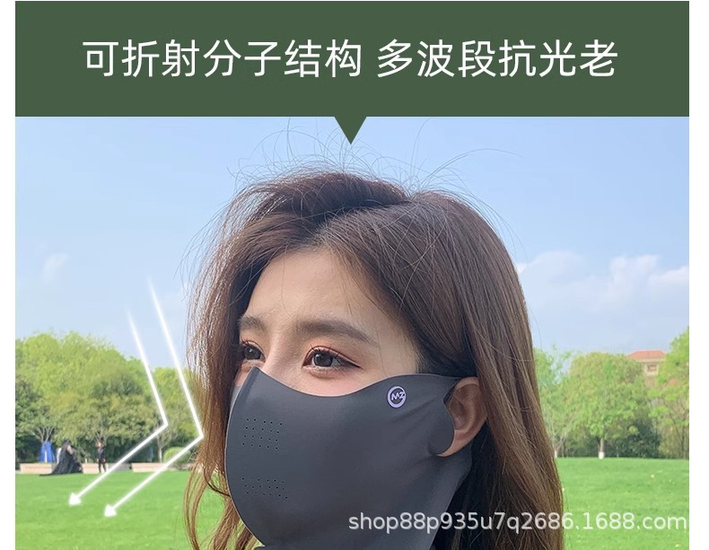 2025新款夏季防尘面罩遮阳防晒罩防紫外线护眼角遮阳连帽防晒面罩详情8