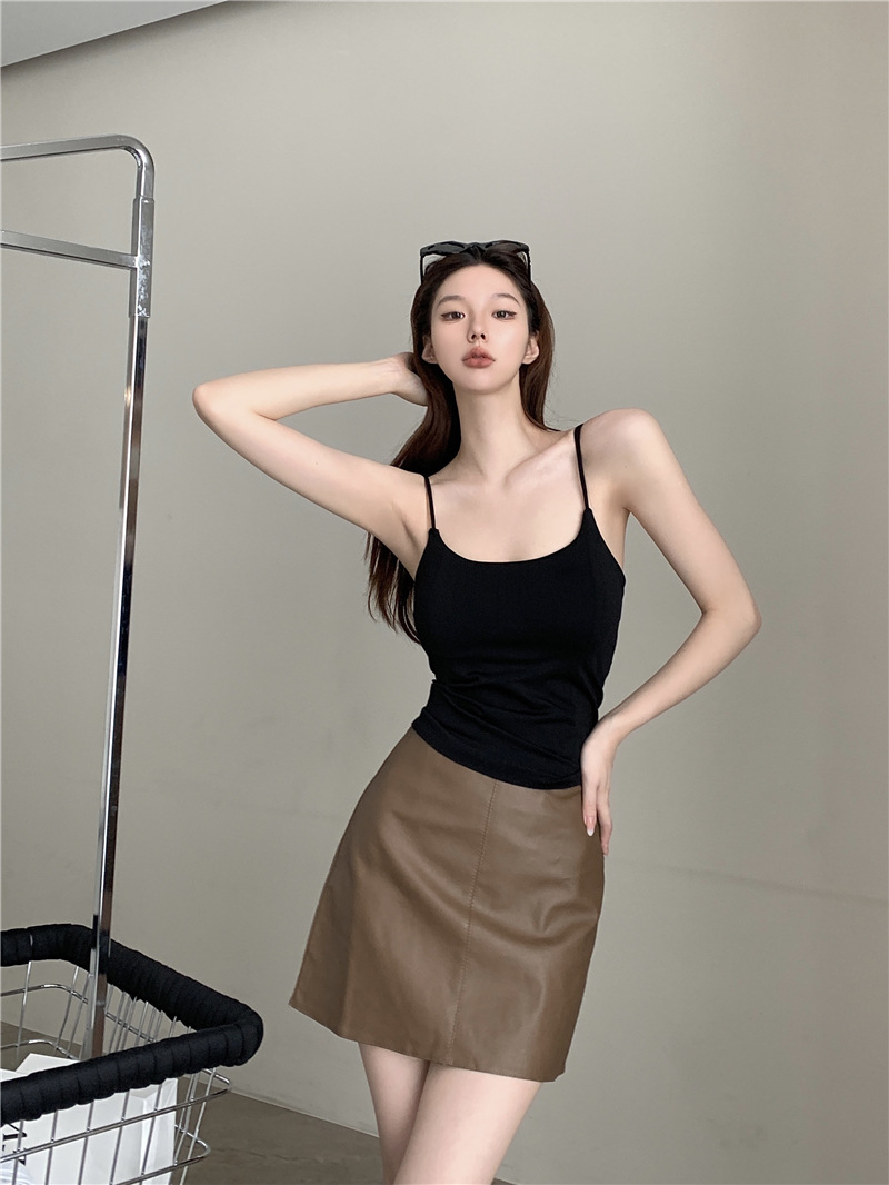 春夏无痕辣妹内搭纯欲美背吊带背心带胸垫外穿打底上衣裹胸抹胸女详情7