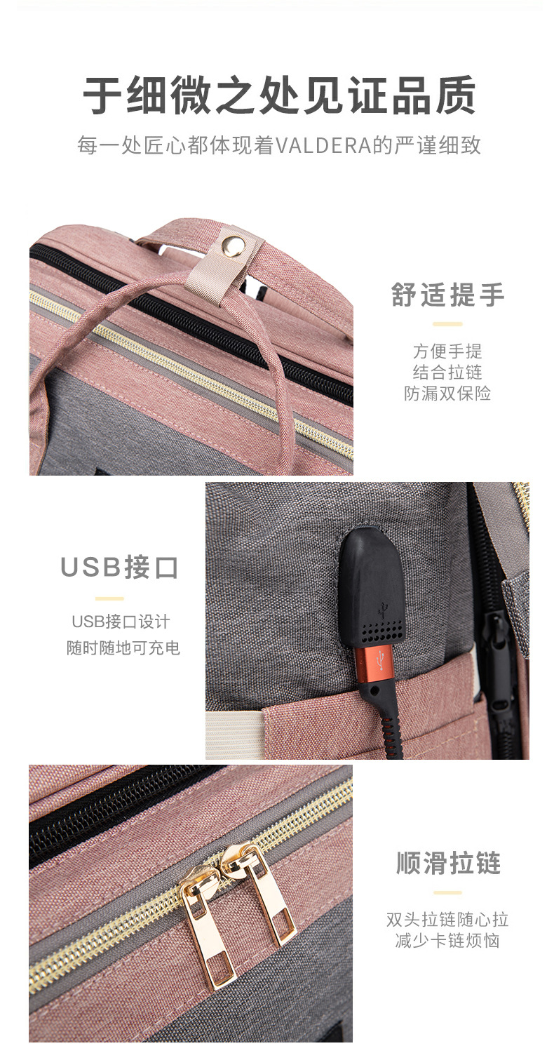 跨境母婴包 大容量多功能妈咪包 便携外出收纳包简约婴儿床妈妈包详情14