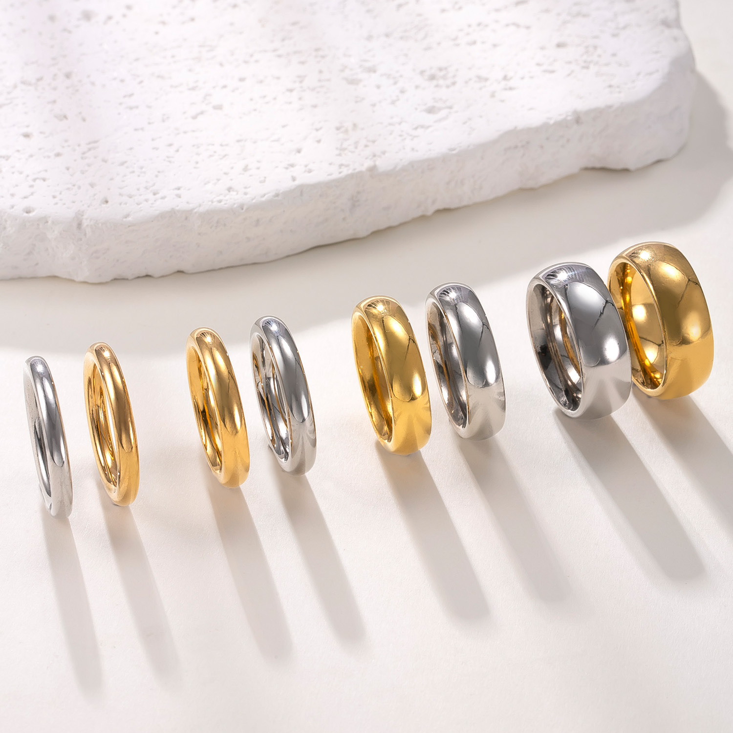 跨境爆款不锈钢戒指3/4/6/8mm内外球光面指环时尚简约钛钢饰品厂详情5