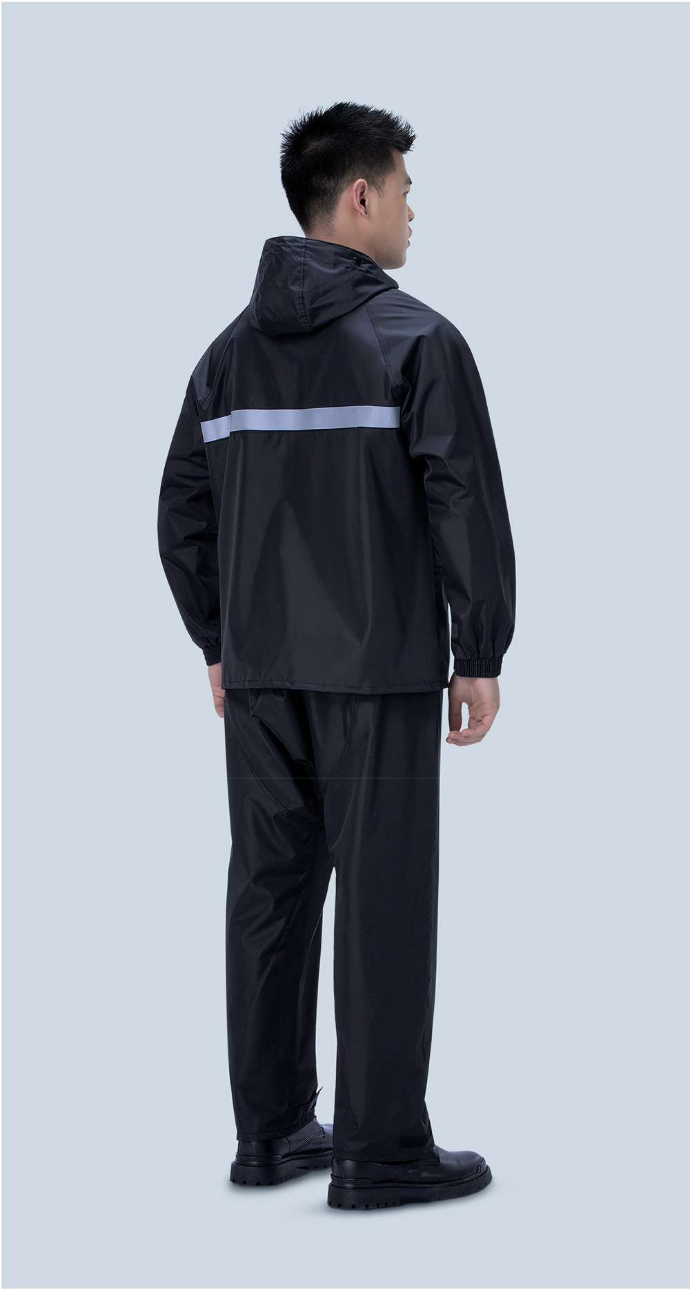 Oxford fabric raincoat and rain pants set, outdoor cycling adult split, takeout reflective electric bike, Chunya textile raincoat pic 18