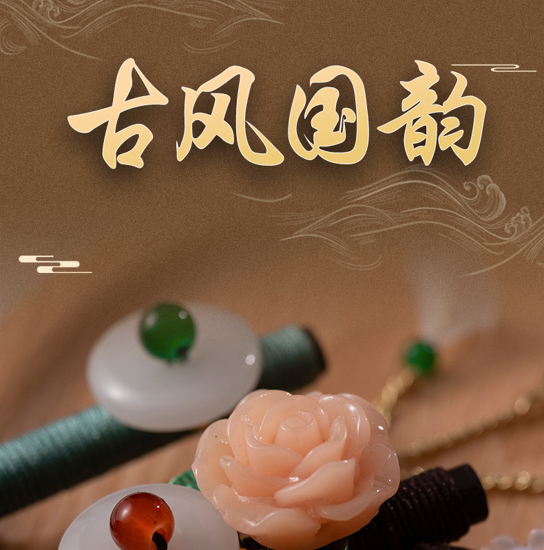 Ancient-style hairpins, tassels, wooden hairpins, imitation ebony headwear, updo, Hanfu accessories, hair-tied, ancient-style hairpins for women pic 1