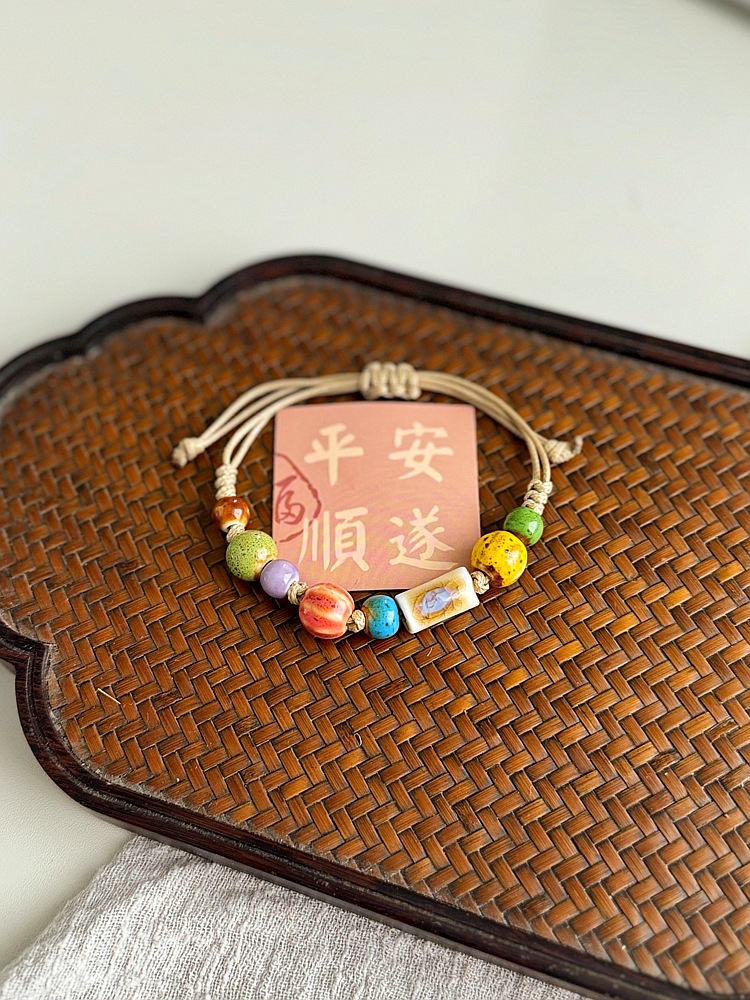 景德镇陶瓷手链民族风女古风编织手绳礼物学生森系文艺新中式饰品详情1