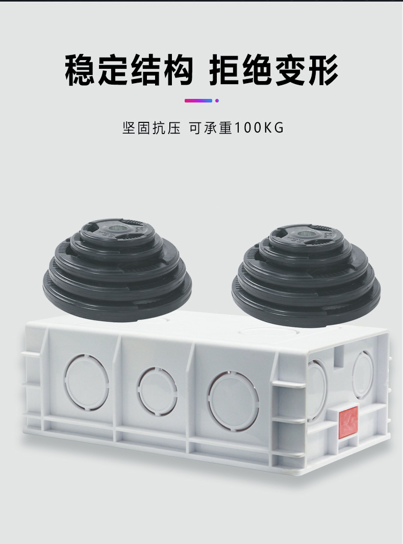 Qizhou 146 type concealed junction box, wiring box, white PVC flame-retardant switch socket base box accessories pic 6