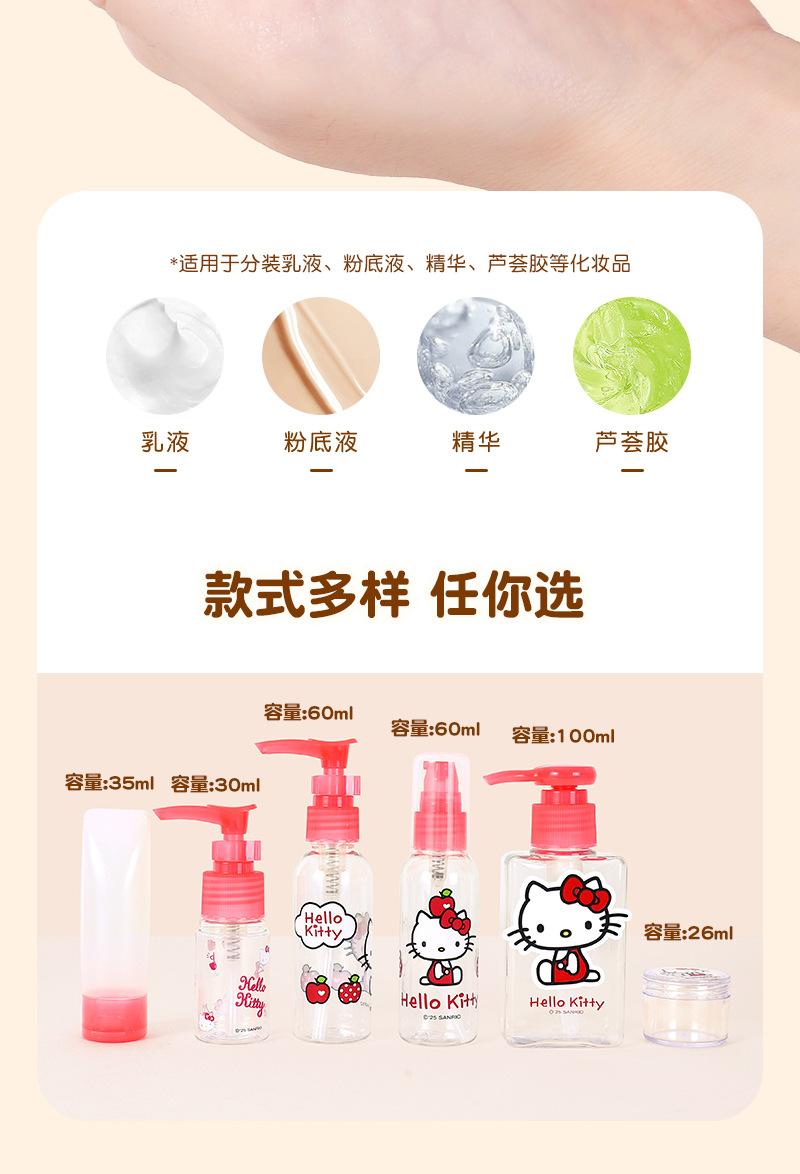 三丽鸥Hello Kitty正版授权喷雾瓶旅行分装瓶便携超细雾状化妆水详情6