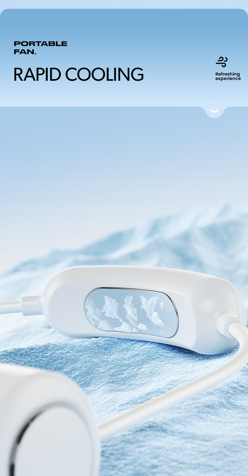 Cross-border neck fan 2025 New model outdoor sports ice pack cooling Fan Portable brushless motor neck fan pic 8