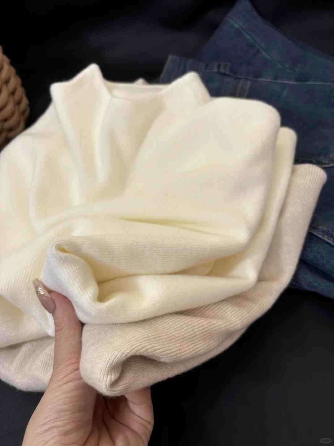 秋冬小立领奶fufu软糯打底针织衫大码胖mm女毛衣韩版简约内搭上衣详情2