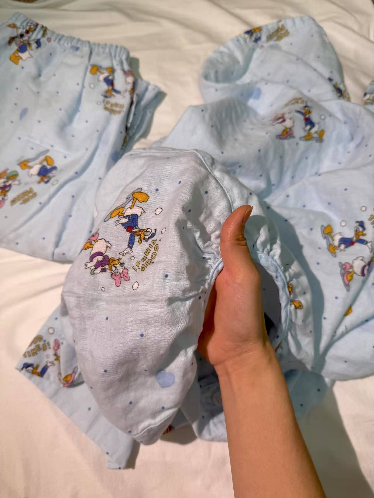 Class A all-cotton double-layer yarn round-neck pajamas, short sleeves, long sleeves, shorts, long pants, postpartum home wear set, cartoon breathable pic 42