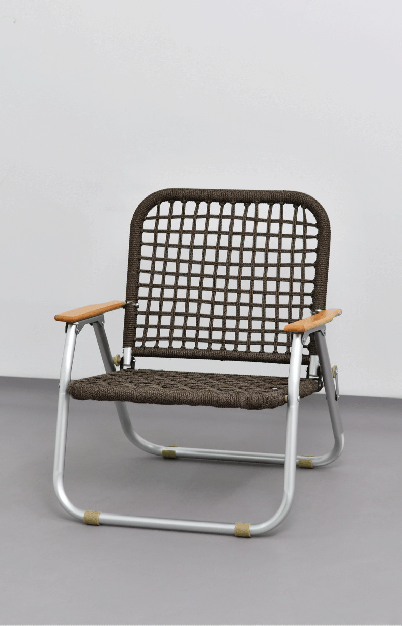 YEZHULIN铝合金编绳单人椅定制带扶手民宿休闲椅定制折叠椅定详情15