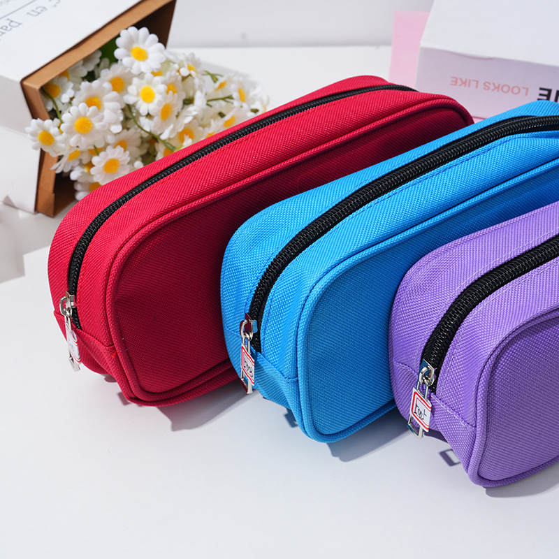 Factory direct sales of new simple and ins style solid color, small and convenient, large capacity, student storage stationery box and pen case pic 5